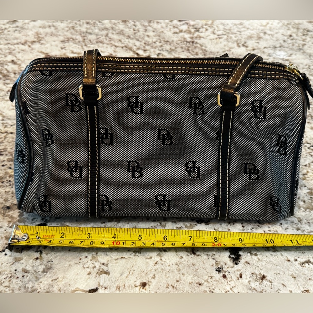 Dooney & Bourke Black and Gray Logo Shoulder Bag - Picture 6 of 8